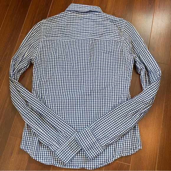 Abercrombie & Fitch Blue and White Check Button Down Shirt Size Small vintage - Picture 5 of 5